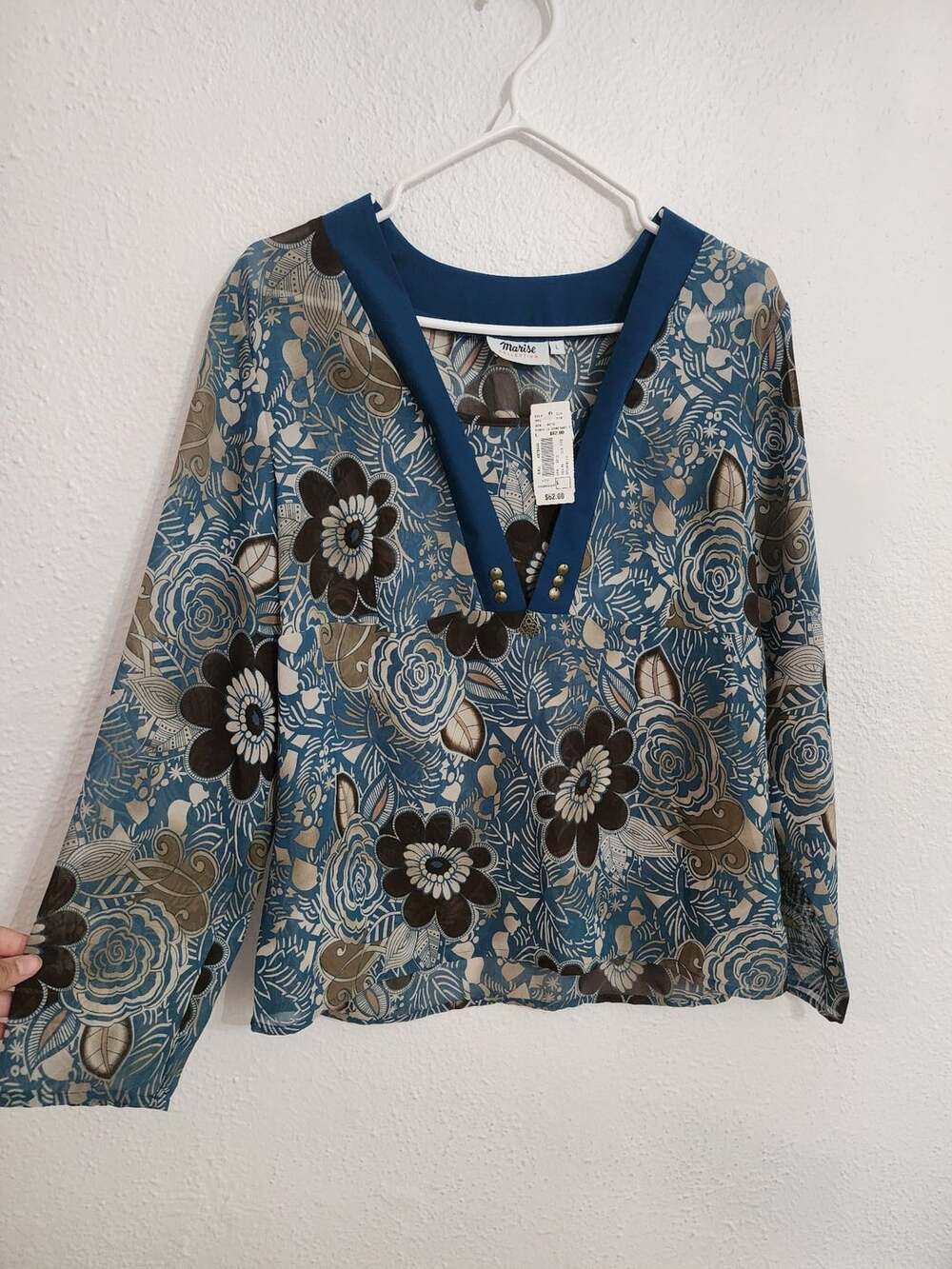 Y2K Tunic Contrast Floral Boho Blouse earthy whimsigoth celestial